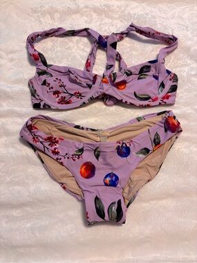 PQ Lilac Floral Underwire Bikini Set - XS